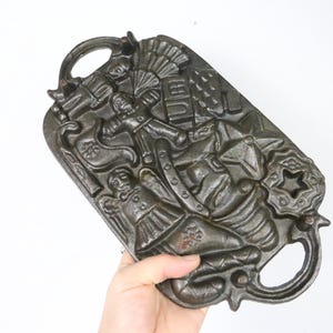 Vintage Cast Iron Christmas Cookie Dish