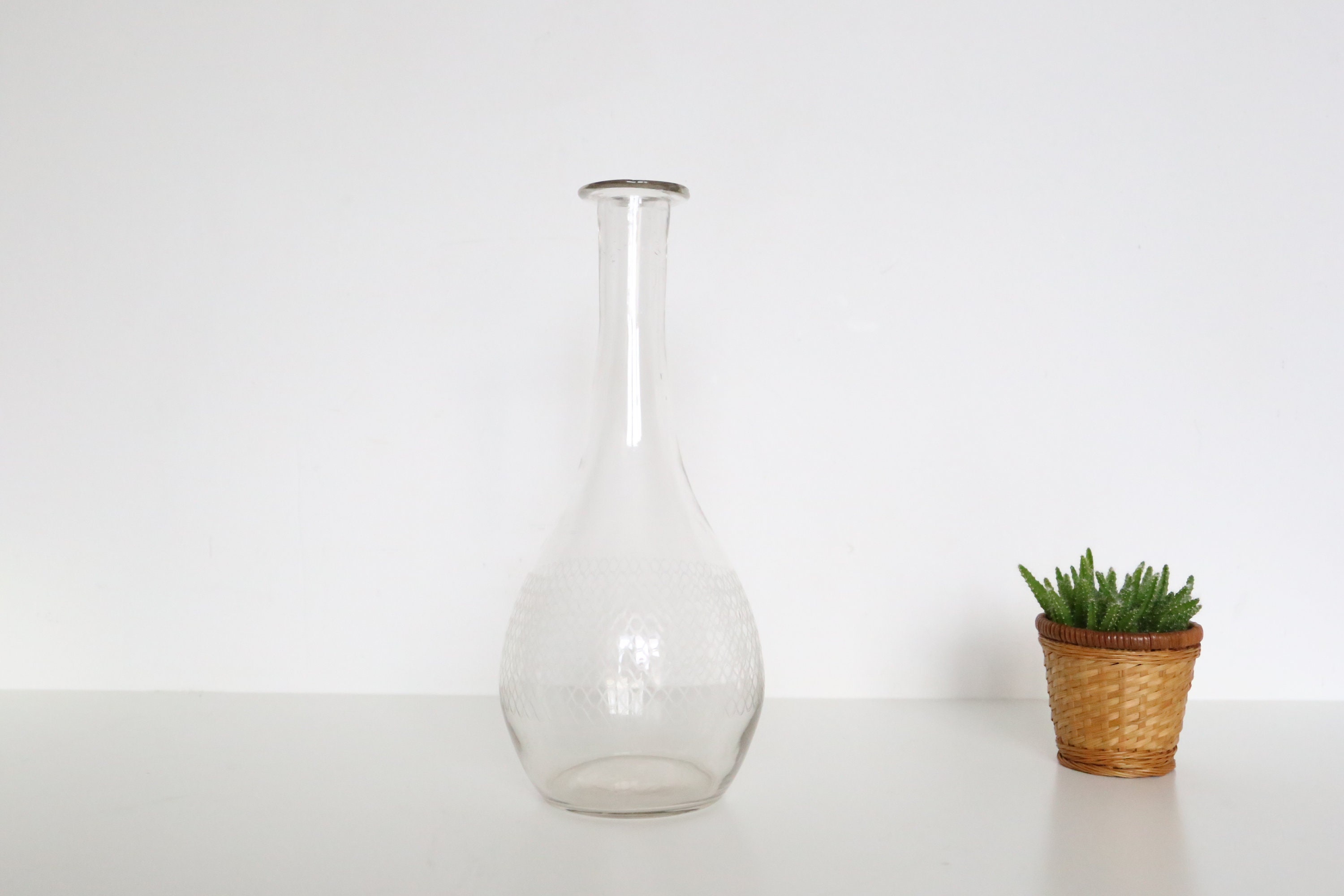Vase en Verre Ciselé, Vintage