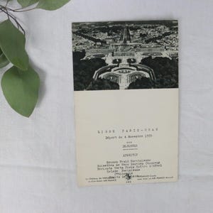 Carte postale menu Air France 1955
