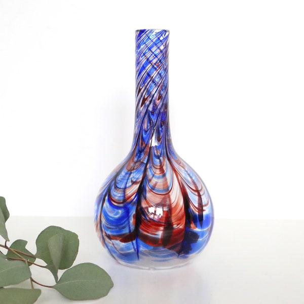 Vase Murano, bleu et rouge