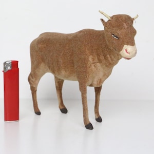 Santon Devineau, boeuf, pour crèche, floqué, taille 6