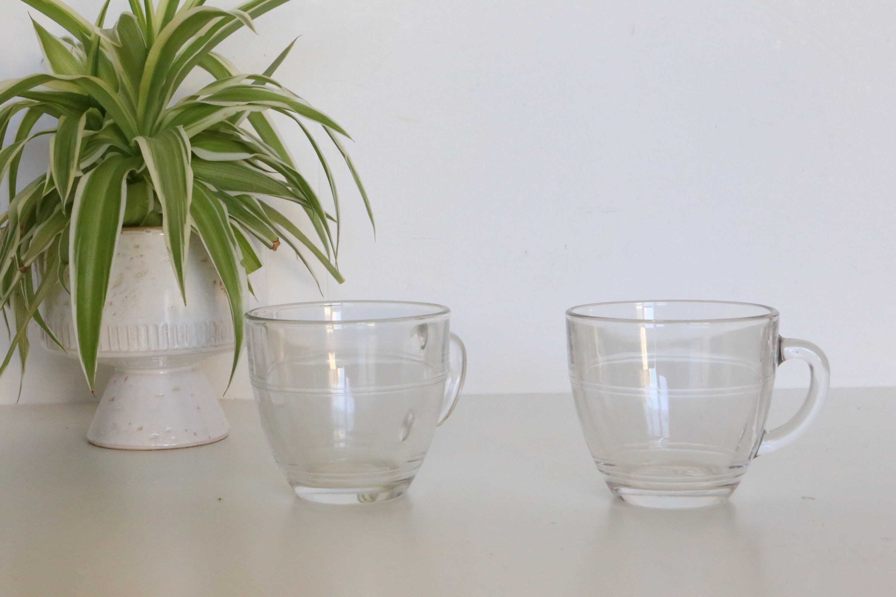 Set de 2 Tasses en Verre Duralex, Parfait État, Vintage Français