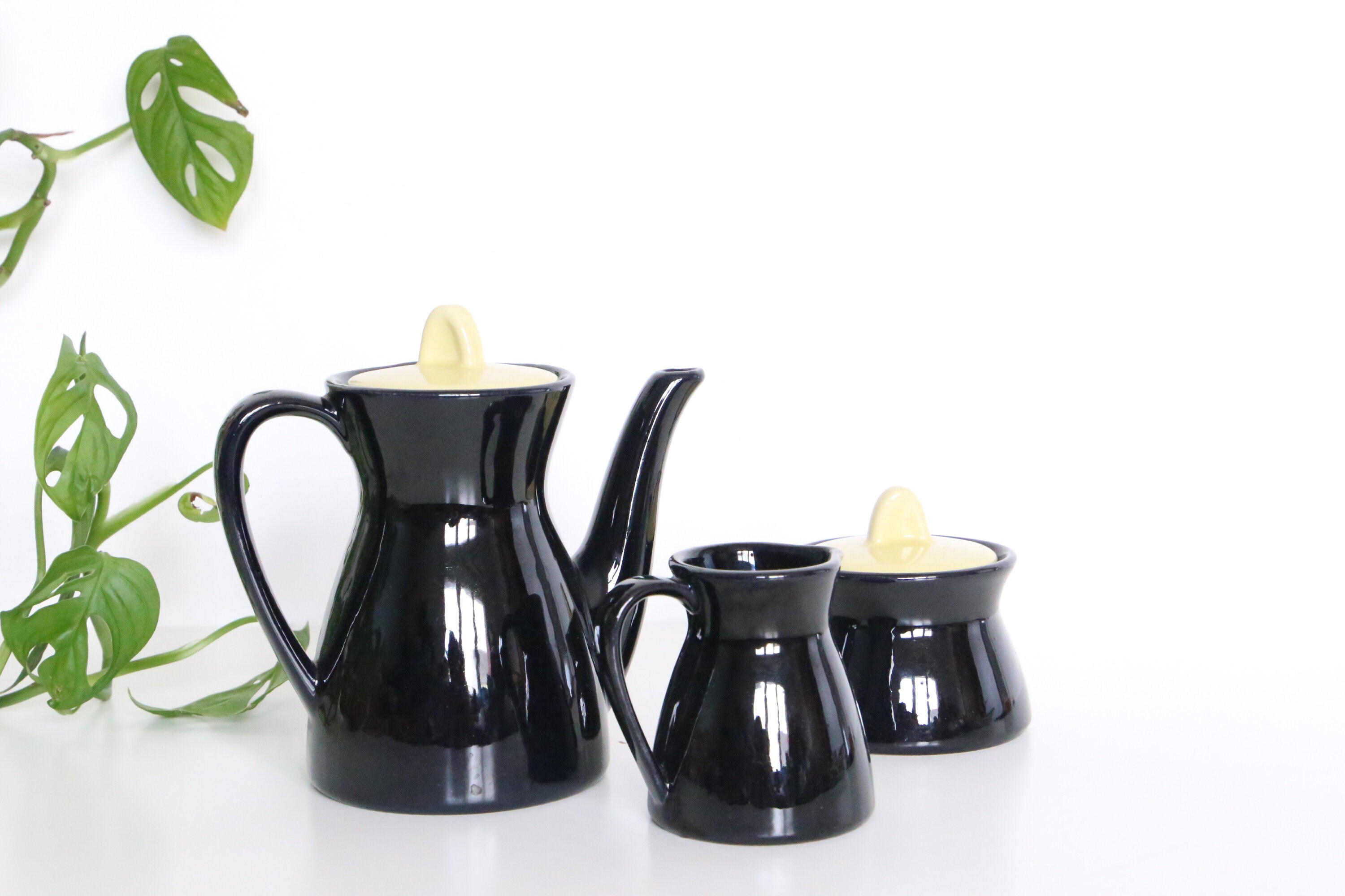 Cafetière, Pot à Lait et Sucrier Waku, Résistant La Chaleur, Céramique Allemande, Vintage