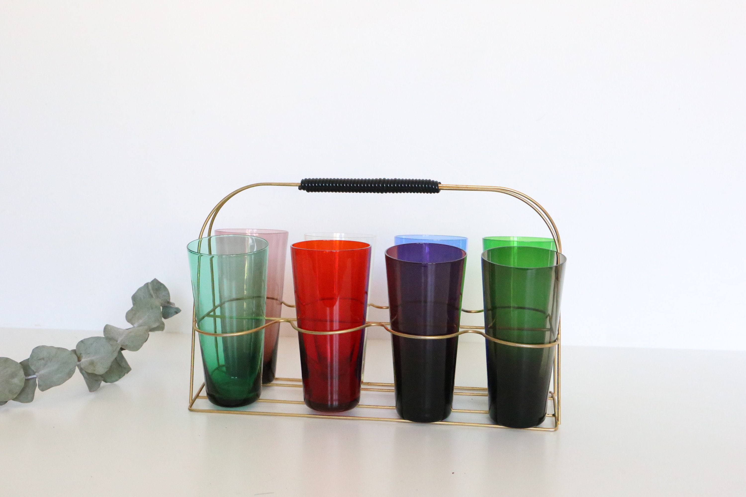 Glashalter aus Metall und seine 8 Gläser Vintage | Etsy