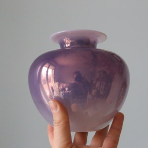 Iridescent glass ball vase, vintage, 1980 image 9