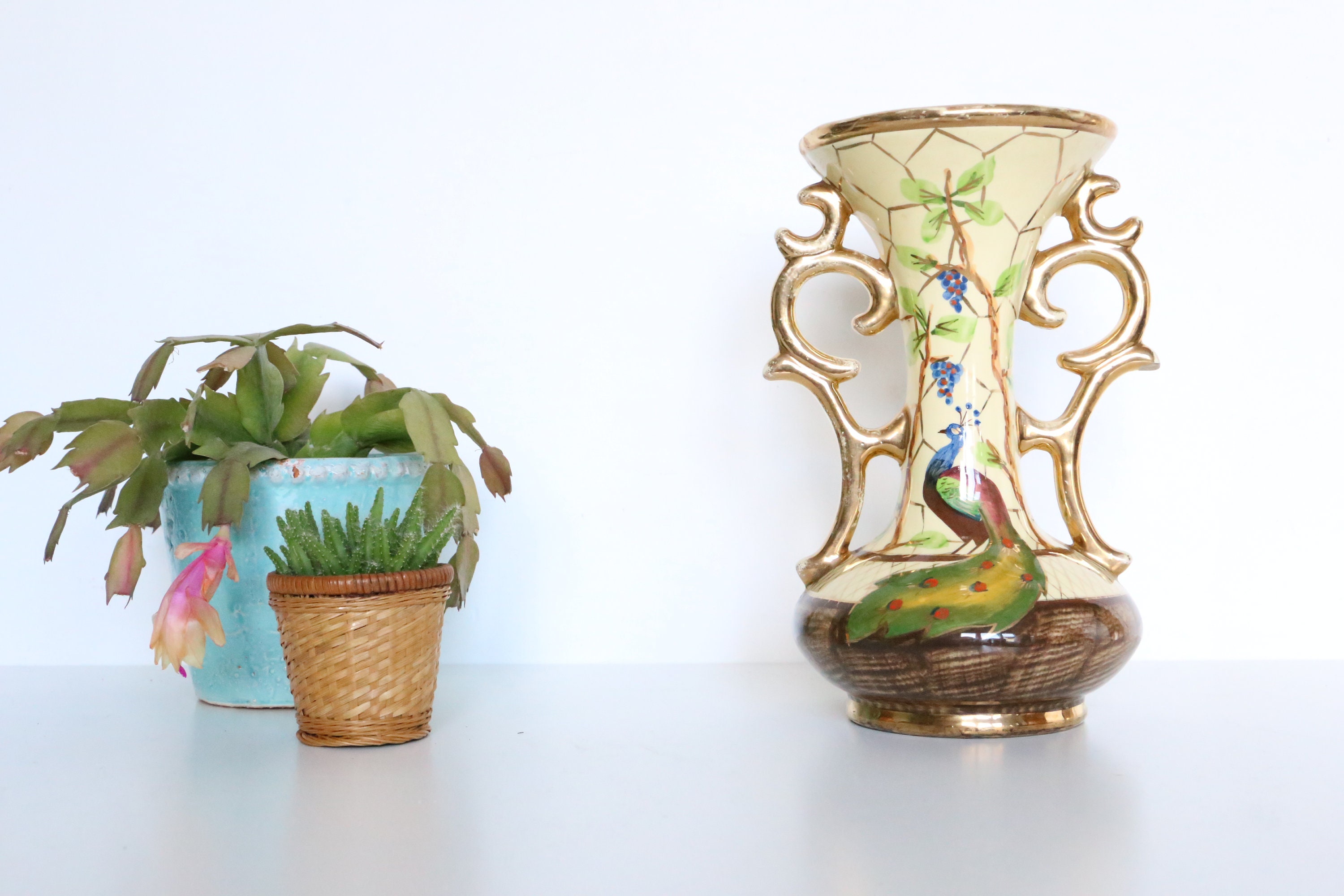 Vase à Anse, Céramique Belge, Dessus de Cheminée