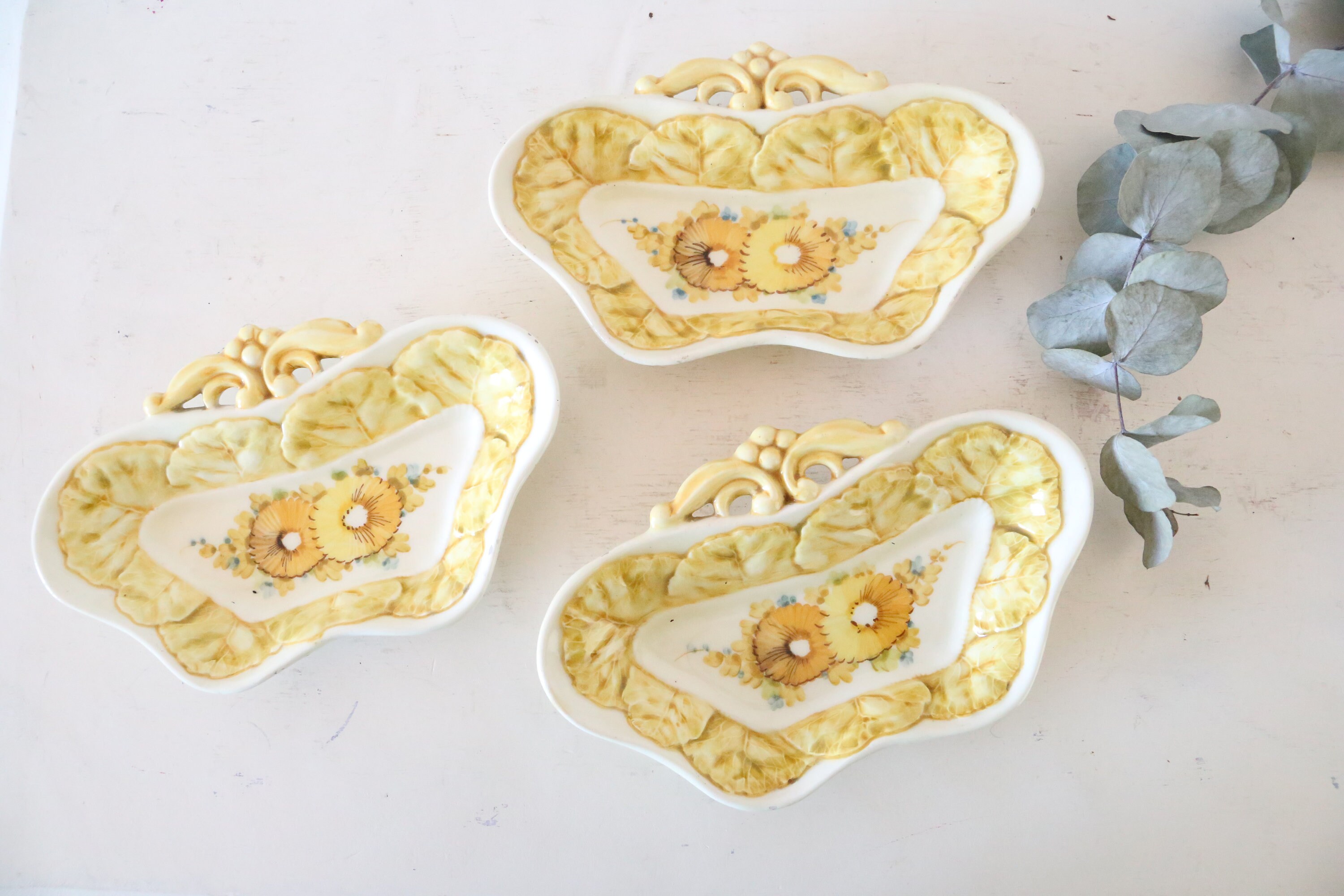 Ramequins Papillons X3, Style Céramique Italienne, Kitch, Vintage