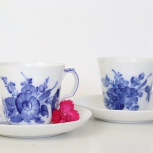 Pair of Blue Flowers Royal Copenhagen cups