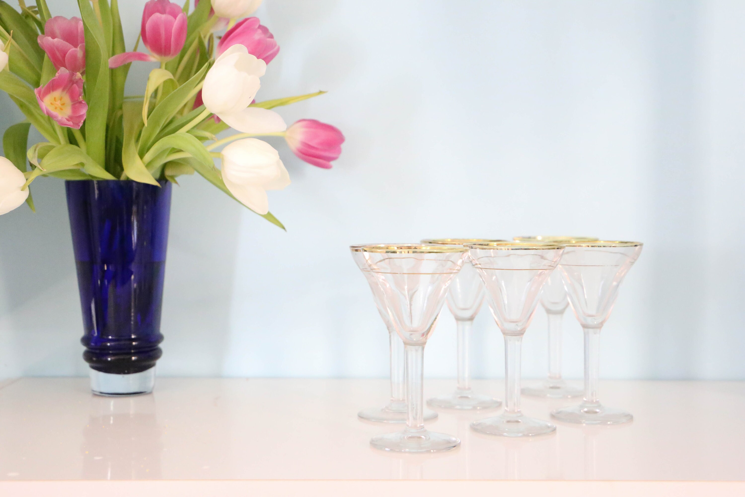 Ensemble de 6 Verres A Vin Des Années 1940/1950 ; Milieu Xxeme , Mid Century; Vintage Français