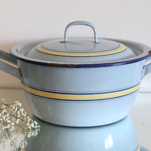 Jappy enamelled metal pot, vintage