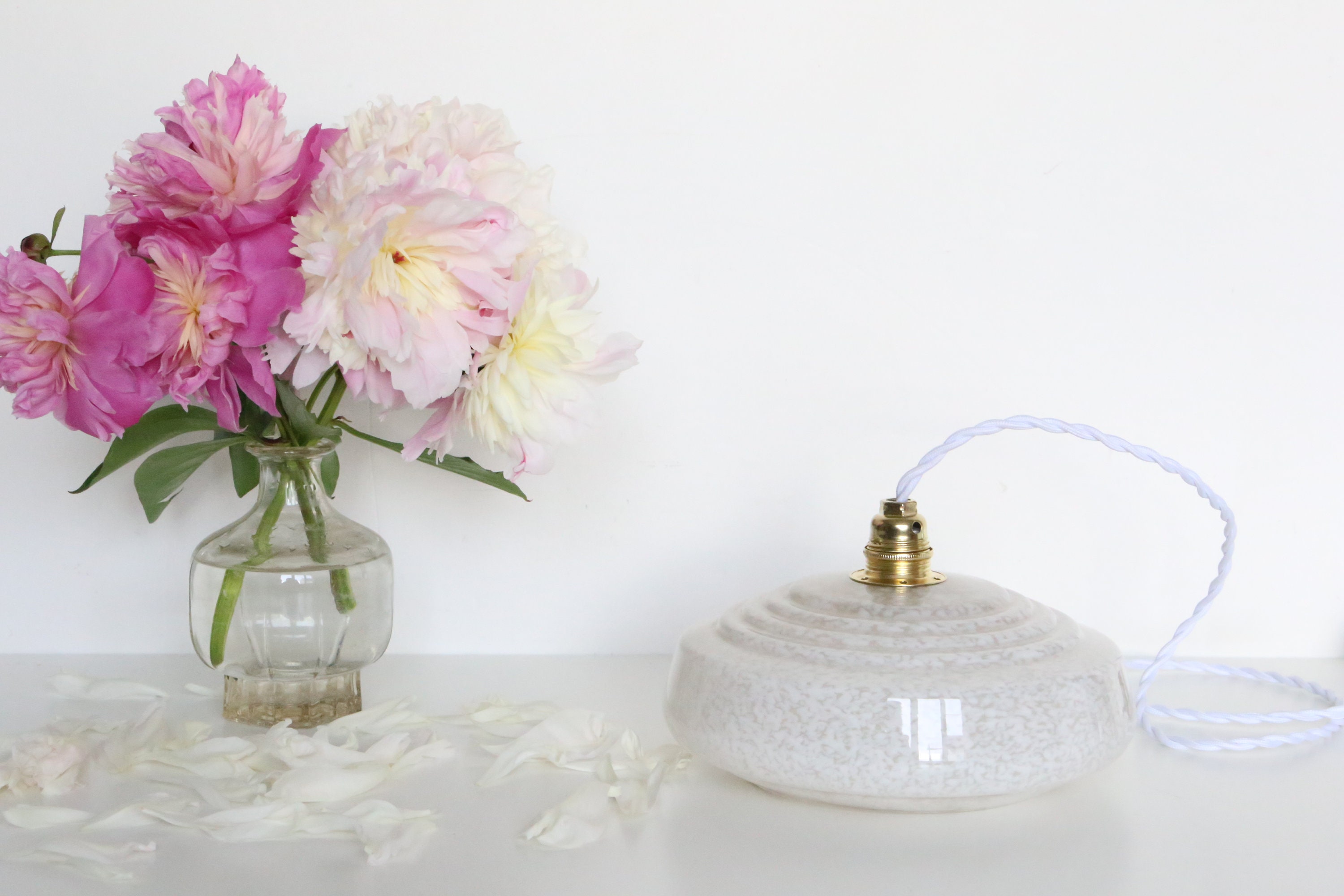 Suspension en Verre de Clichy, Vintage