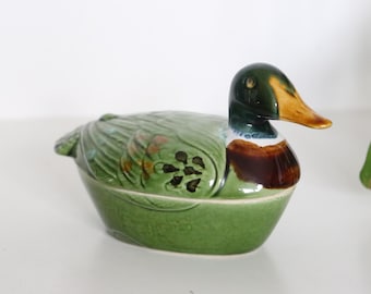 Ceramic duck terrine, for Michel Caugant, ultra kitsch, vintage