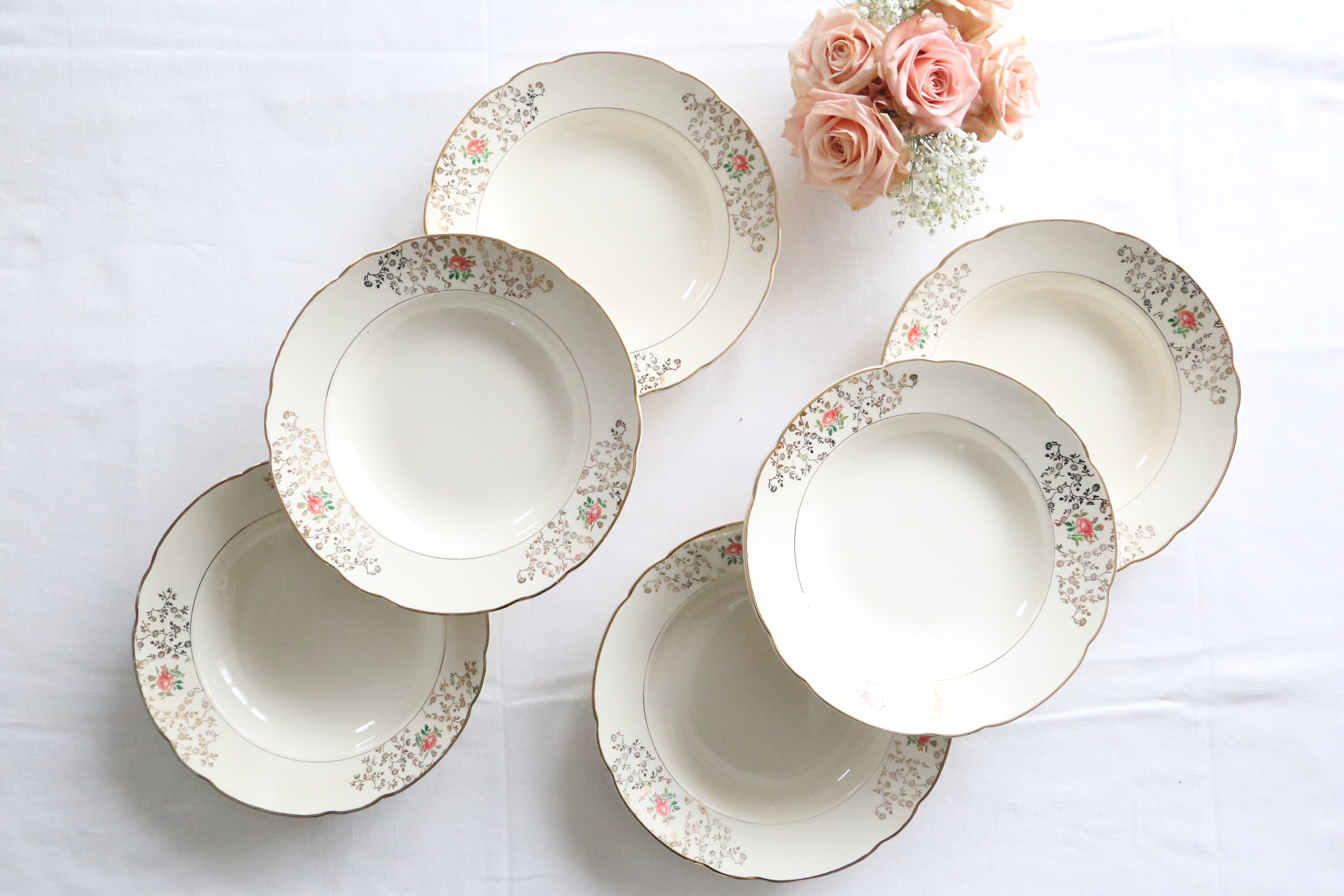 Service d'assiettes Creuses X6 Villeroy et Boch, Vintage