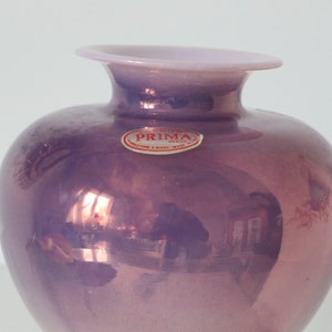 Iridescent glass ball vase, vintage, 1980 image 8