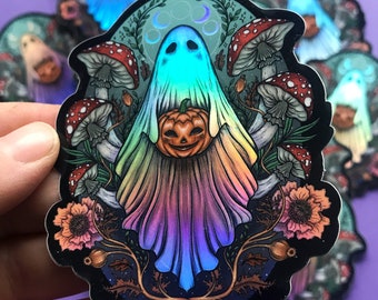 Big 9 cm Holo vinyl sticker -Ghost-