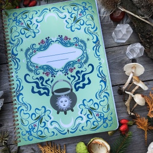 Witch kitchen note book -big Spiral Book A4- with 100 Sheets- perfect for your notes and spells <3