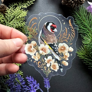 Mooie transparante vinylsticker - distelvink - waterdichte sticker