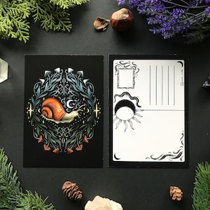 Carte postale en forme d'escargots de jardin - Conçu par Pixie Cold