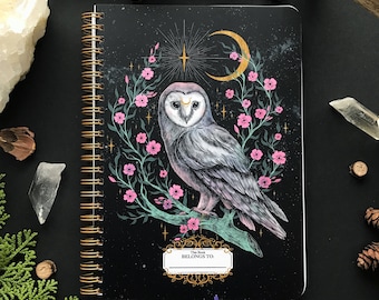 White Owl -Spiral Book- with 100 Sheets- perfect for your notes and spells &lt;3