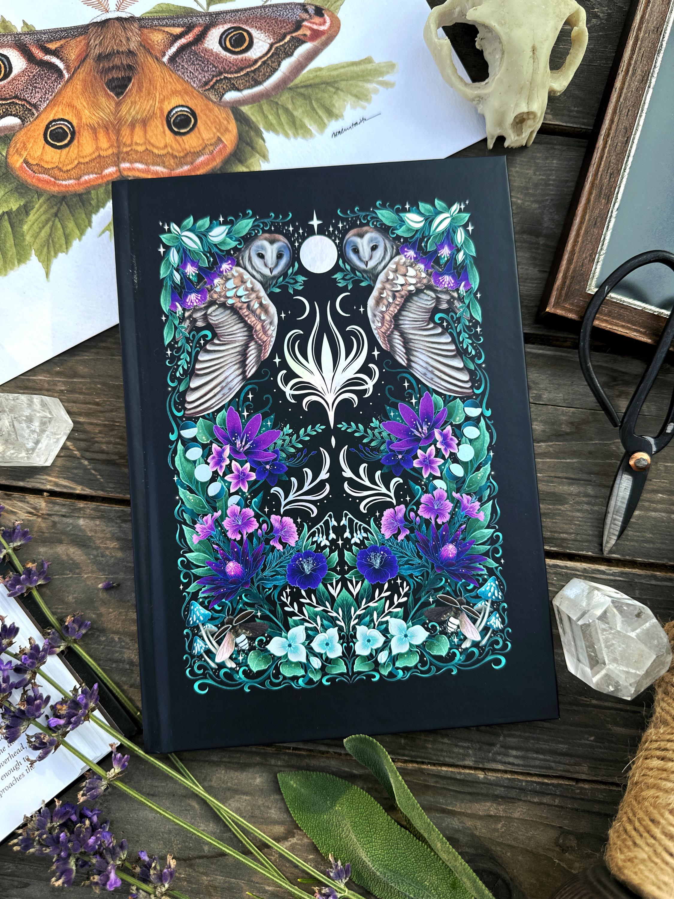 Magical holographic foil high quality barn owl A5 Journal hardcover Book with 160 Pages! Perfect for