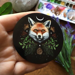 Große Magnet Durchmesser -7 cm- Fuchs- Hexen Magnet