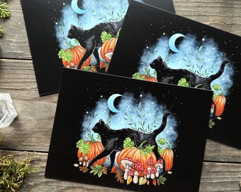 Magical postcard -Black cat- Designed by Pixie Cold