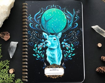 Patronus deer -Spiral Book- with 100 Sheets- perfect for your notes and spells <3