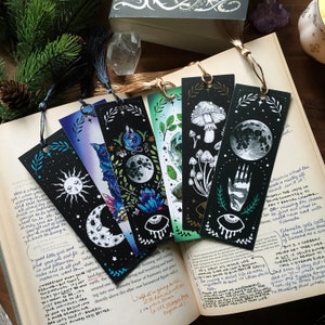 Magical witchy bookmarks -Moon/Snake/Cat/Snail/Stars gift present