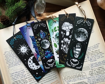 Magical witchy bookmarks -Moon/Snake/Cat/Snail/Stars gift present