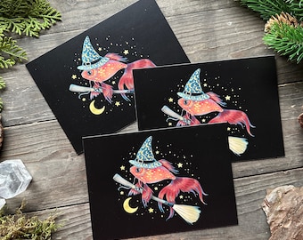 Carte postale magique -Poisson sorcier- Conçu par Pixie Cold