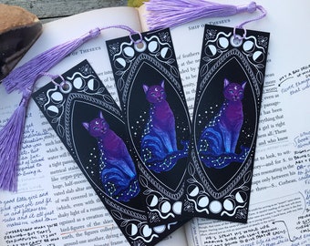 Magical witchy bookmark -Night cat -perfect gift present