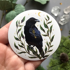 Big Magnet -7 cm- Black raven - Witch magnet