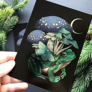 Metallic shimmering postcard -Frog- Designed by Pixie Cold