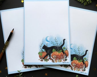Note pad A5 -50 Sheets- Cat and pumpkins --> Pixie Cold Design