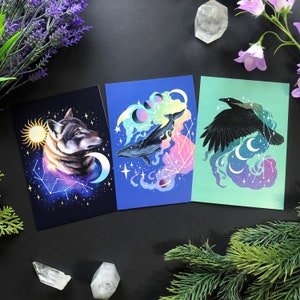 Lot de cartes postales représentant des animaux du signe astrologique ! 3 cartes postales différentes