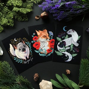 Ce n'est pas votre lot de cartes postales d'animaux à fourrure ! 3 cartes postales différentes