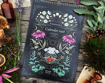 Calendar 2026 -The medicinal herbs calendar- track the moon phases -Limited in numbers