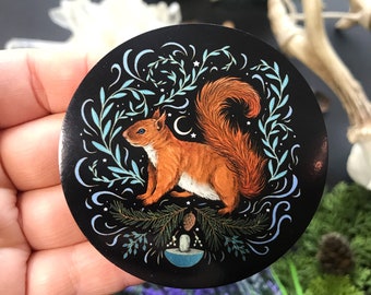 Große Magnet Durchmesser -7 cm- squirrel- Hexen Magnet