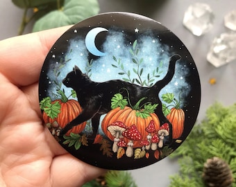 Big Magnet -7 cm- Black cat - Witch magnet