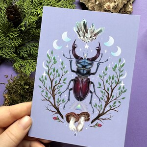 Zauberhafte Postkarte -Hirschkäfer- Designed von Pixie Cold