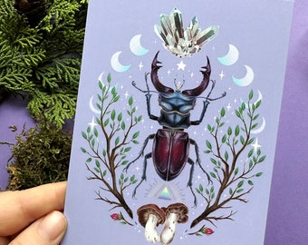 Magical postcard -Stag beetle- Designed by Pixie Cold