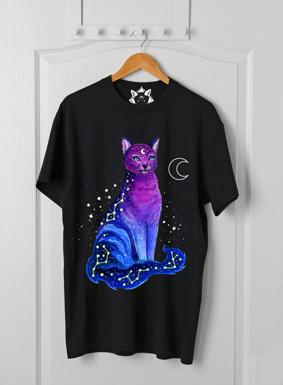 Girl Shirt Moon Cat Pixie clothing 100% cotton | Etsy