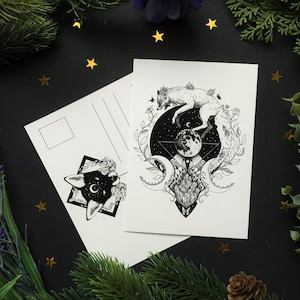 Carte postale Moonchild Fox - Conçu par Pixie Cold