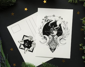 Moonchild Fox postcard - Designed by Pixie Cold