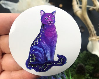 Große Magnet Durchmesser -7 cm- Night cat- Hexen Magnet