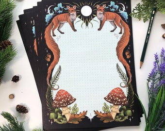 Magic stationery paper for the letter writing witch. You get 15 sheets in size Din A4- Fox design --> Pixie Cold Design