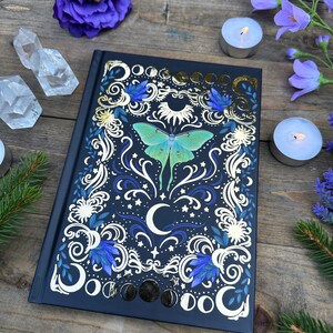 Magical goild foil high quality luna moth A5 Journal hardcover Book with 160 Pages Perfect for journaling and writing Bild 10