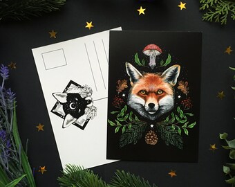 Fox postcard - Designed by Pixie Cold