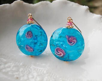 Blue Murano Glass Sommerso Earrings