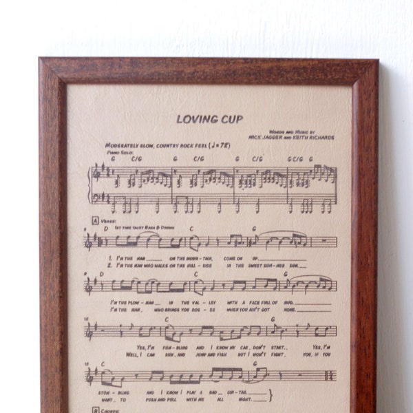 Leather engraved music sheet